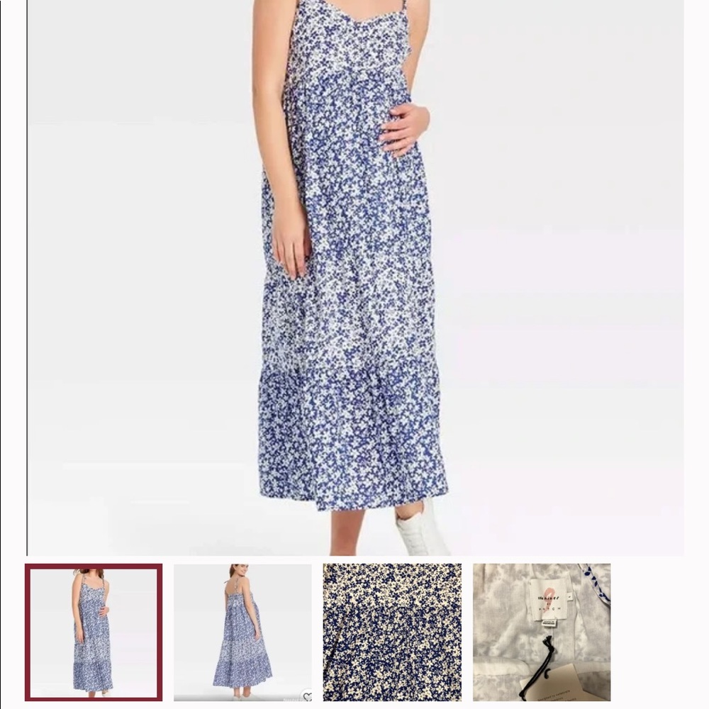 Hatch maternity dress - blue & white flower print